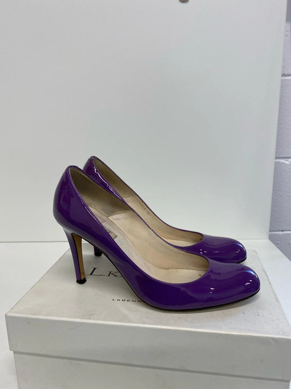 Fabulous LK Bennett Shilo Patent purple heels Uk7 occasion event JP001