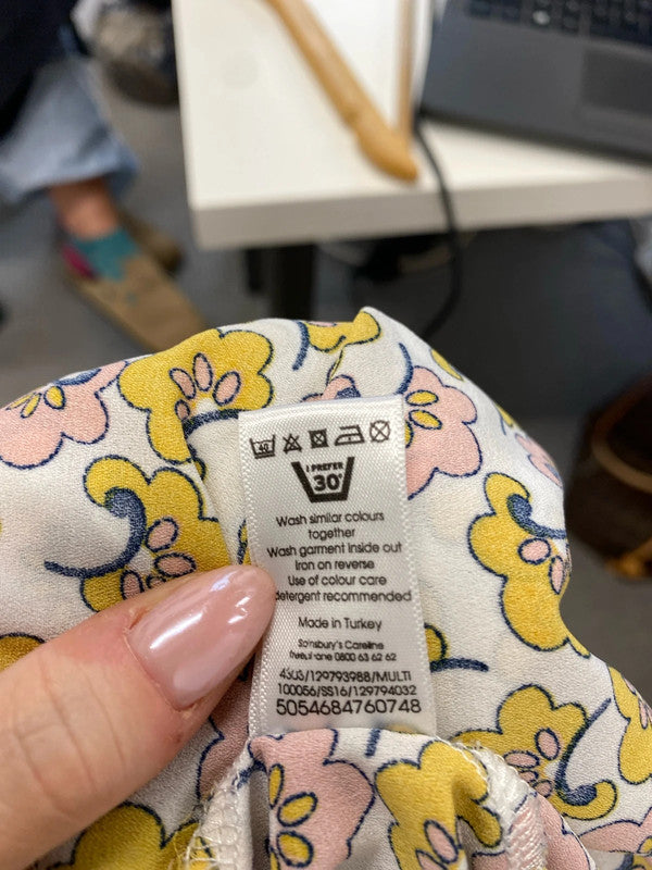 Lovely Tu yellow floral cami top UK 14 KS003