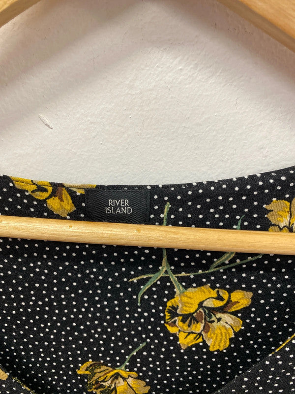 River Island Chic Floral Polka Dot Mini Dress UK 8 KM004