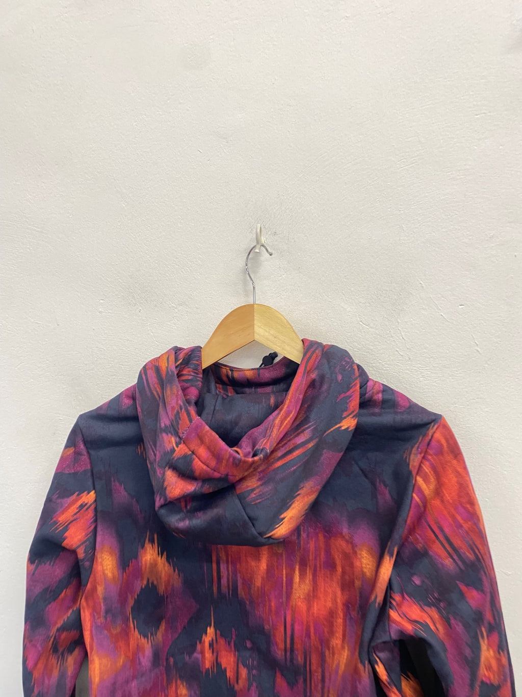 Stunning Columbia Ali peak Hoodie Uk 10 Navy purple abstract AS556