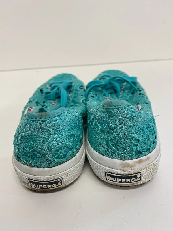 Fabulous SuperGa teal lace delicate pumps UK6 classics JR001