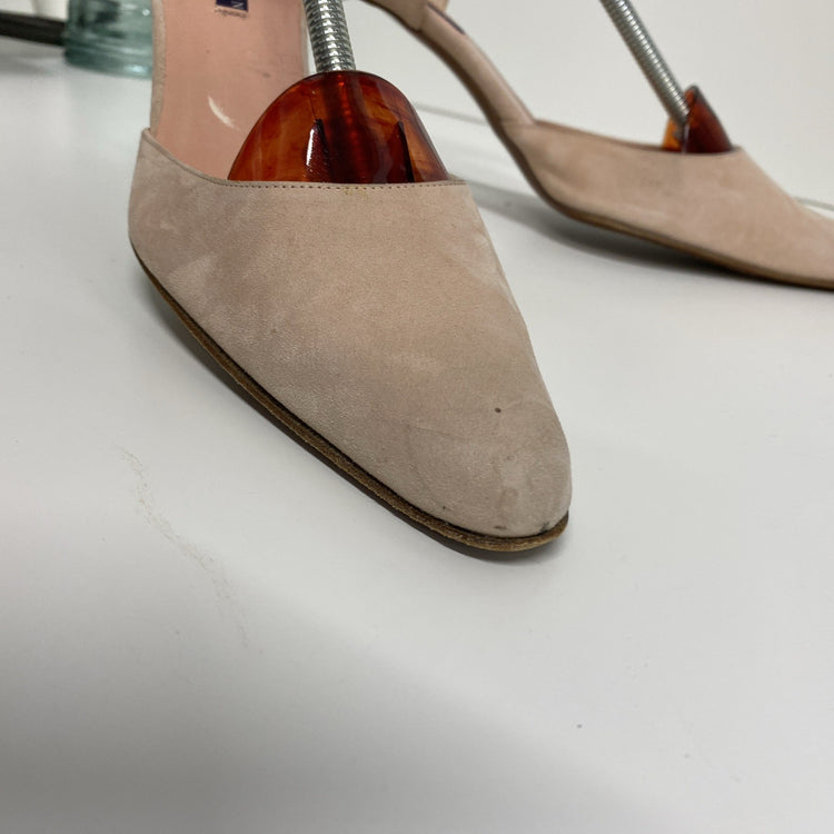 LAUREN Ralph Lauren Stiletto Heels Suede Pale Salmon Pink uk8 CN001