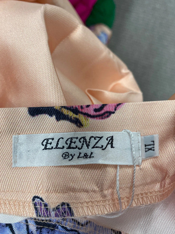 Fabulous Elenza Peach floral maxi skirt UkXL10/12 MA003