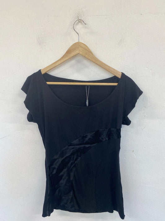 Per Una Stylish Black Evening Top UK 10 LW005