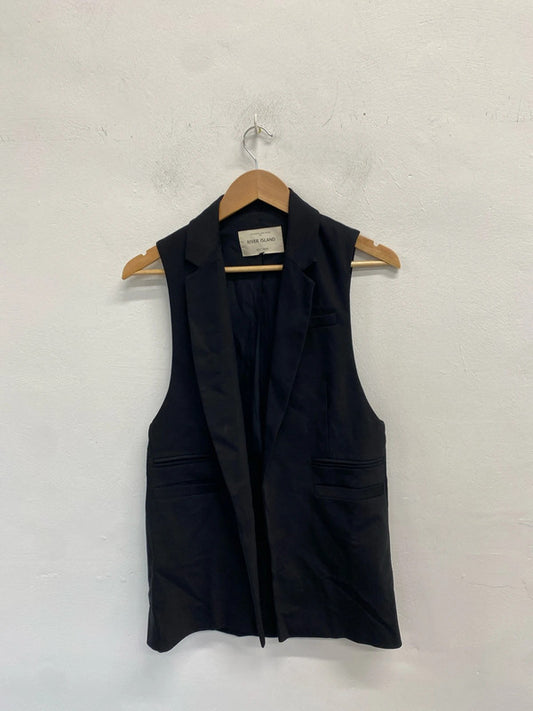Stunning river island longline gilet blazer waistcoat UK S KM004