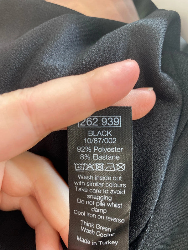 M&Co Elegant Black Asymmetric Jumpsuit UK 12 MB001