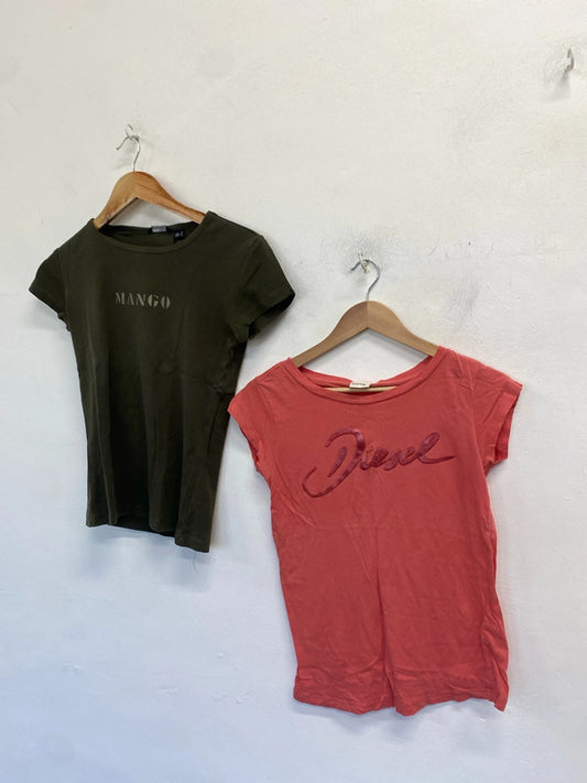 Lovely duo of T-shirts diesel mango UK M SW001 #11