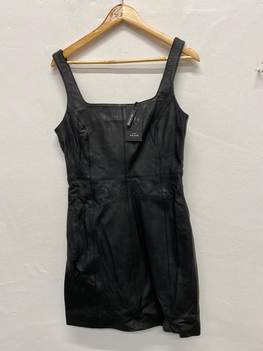 Fabulous River Island Lux studio real leather dress Uk12 KS002