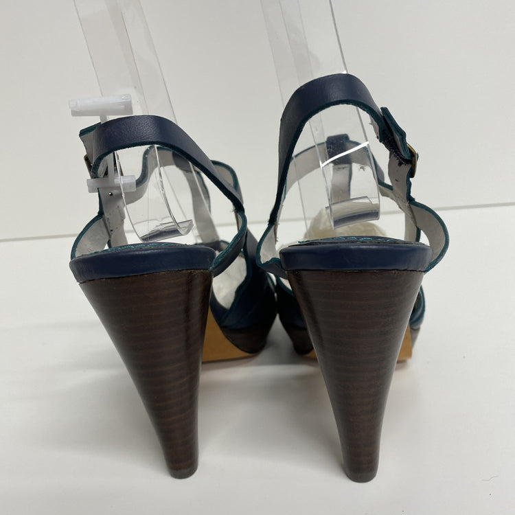 BODEN LADIES Navy Strappy Heels RRP £120 SIZE 5 Leather Occasion Party LW005