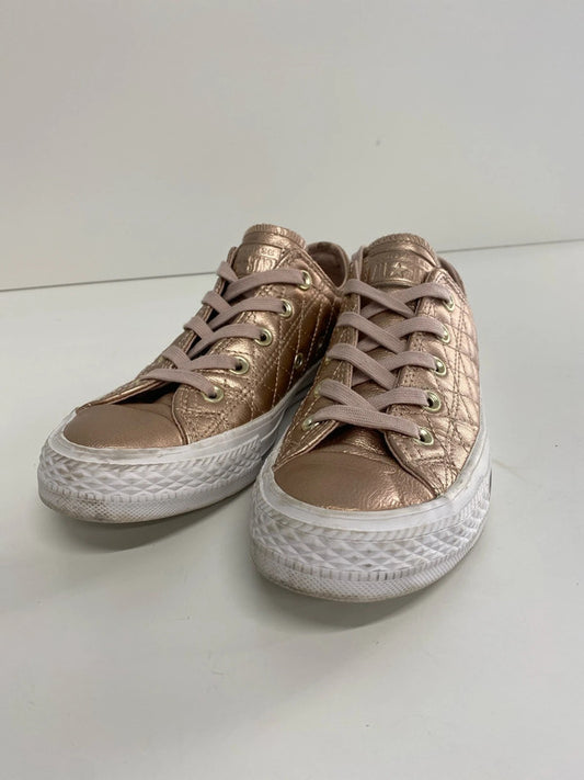 Fabulous Rose Gold converse padded leather trainers Uk4 GW001