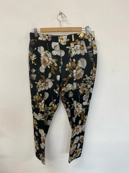 Asos Elegant Black Silvery Floral Trousers 30W/30L LD001