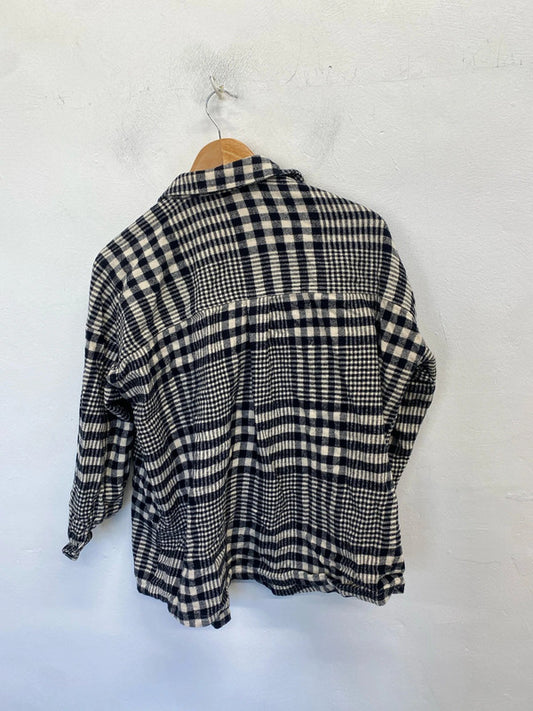 Lovely Tu black white checkered shirt UK 14 LN001