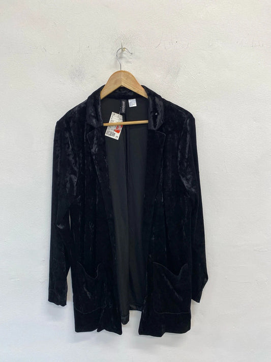 Fabulous Black crushed velvet cardigan Shacket UkM New JR001