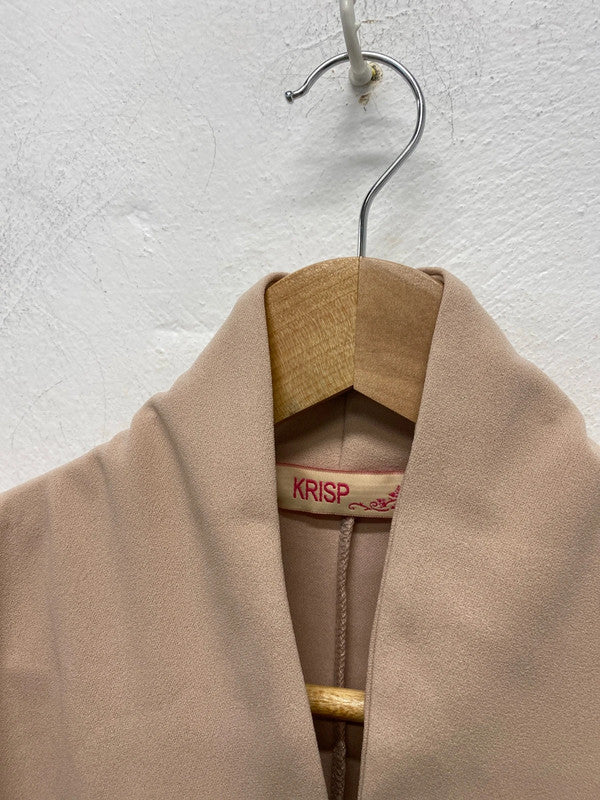 Fabulous Krisp beige bolero crepe jacket Uk14 LW005
