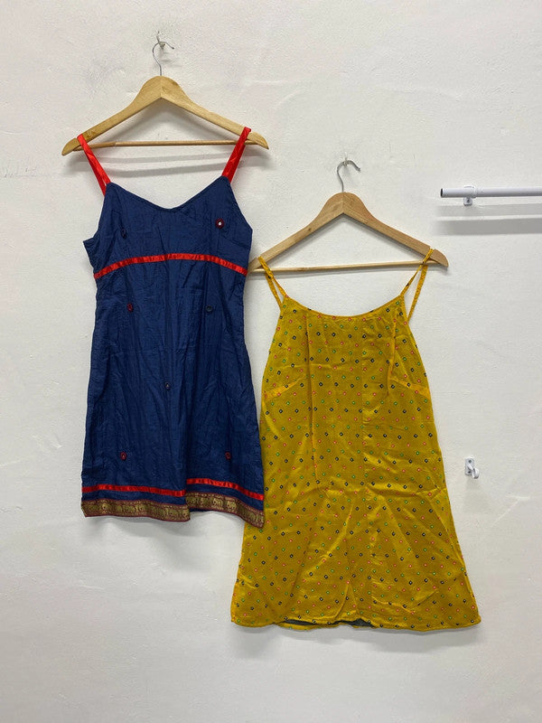 Fabulous Duo of Vintage Indian & handmade 1970’s style dresses Uk10 MM005