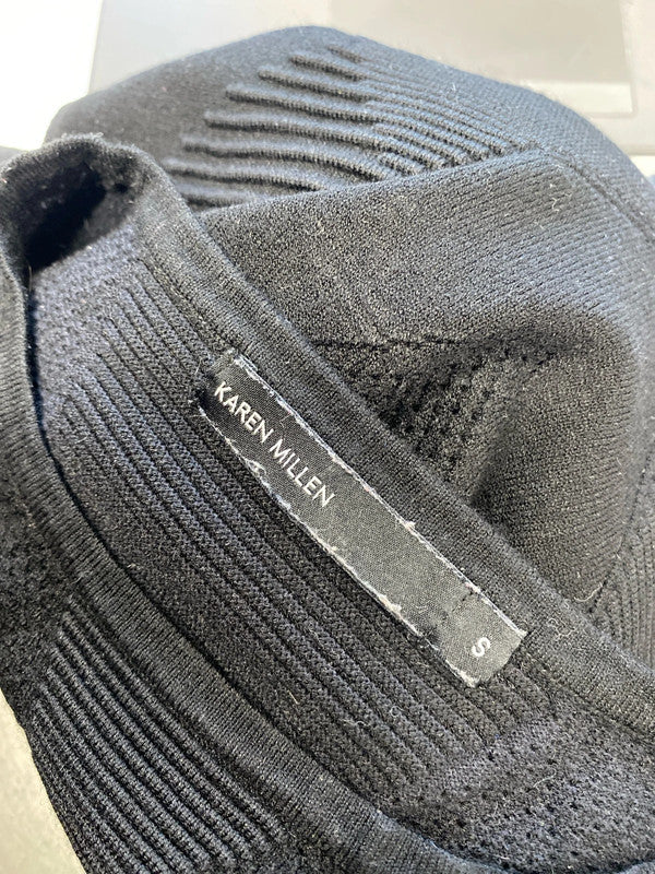 Lovely Karen Millen black textured tshirt UK S AE001