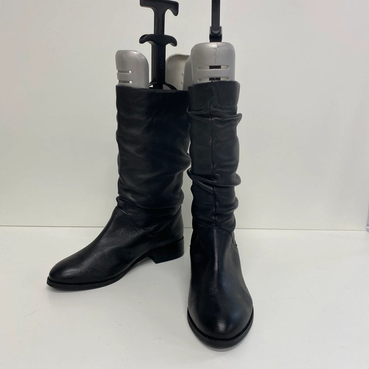 Dune Rosalinda Black Leather Slouchy Boots UK 5 New NC001