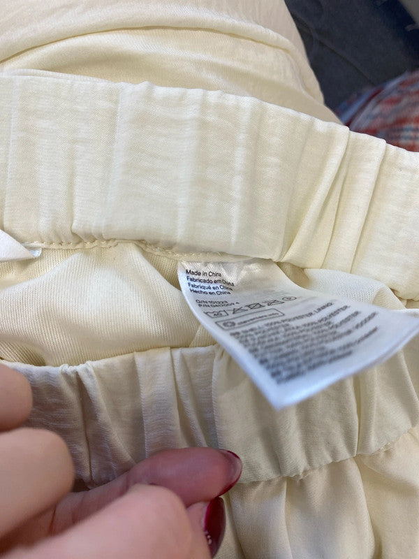 Gorgeous H&M cream pleated midi skirt UK 8 LH002