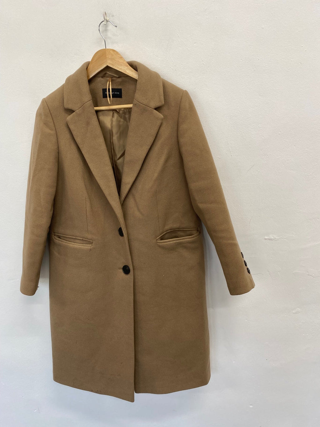 Stunning Autograph petite Longline UK 12 Tan wool blend CT551
