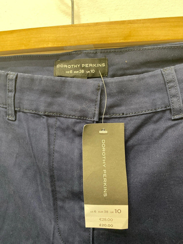 Fabulous Dorothy Perkins navy Blue tapered chinos Uk10 AO001