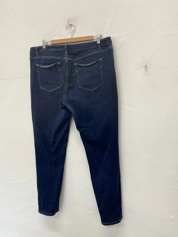 Fabulous Mint Velvet skinny slim jeans Uk18 R indigo blue KN002