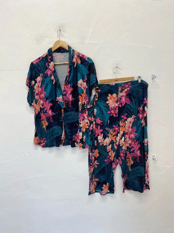 Fabulous Tropical pyjamas cropped bottoms & top summer chill #108 LK006