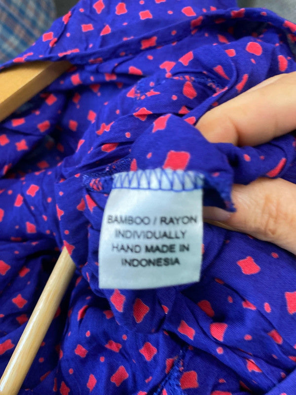 Fabulous Bali Blue & Red pool cover up One Size MS002