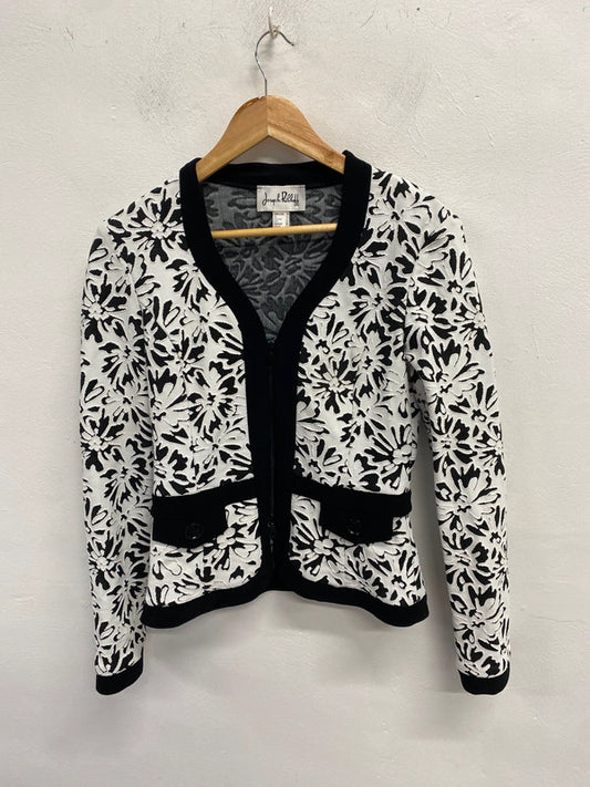 Stunning Joseph Ribkoff Black And White Floral Blazer Jacket UK 10 KM004