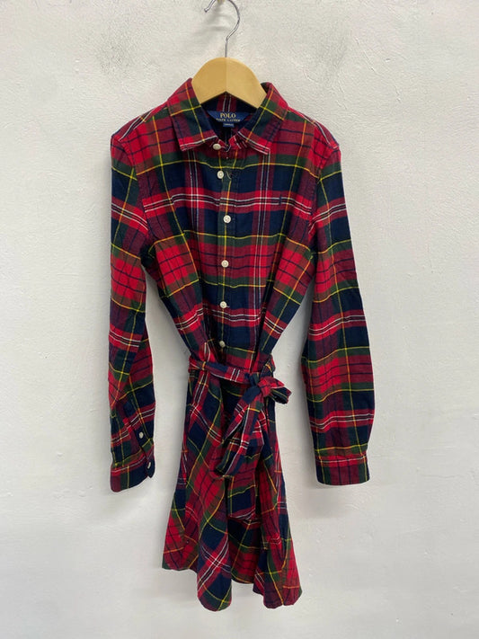 Lovely girls children Ralph Lauren tartan red dress UK age 12 AG006