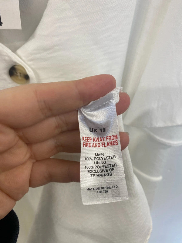 Et Vous Elegant White A-line Midi Dress UK 12 AO001