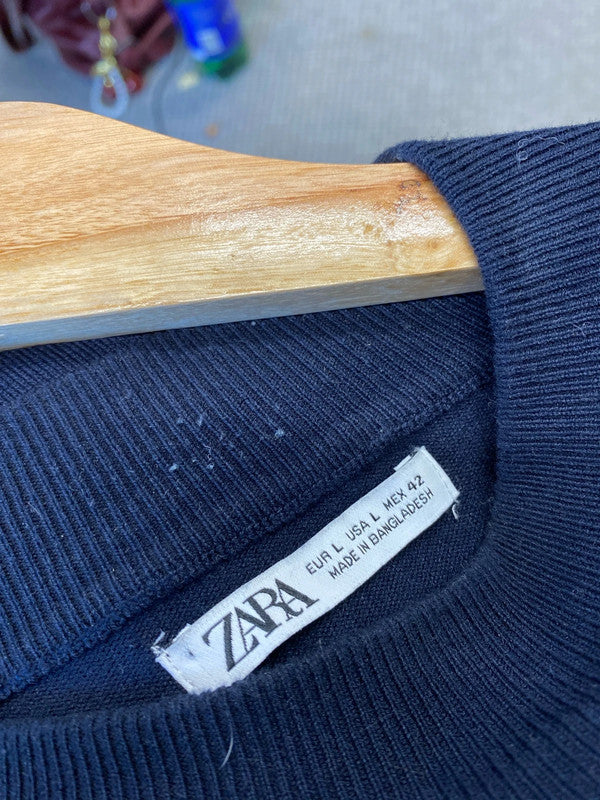 Fabulous Zara Navy Blue knit high neck men’s jumper UkL JB001