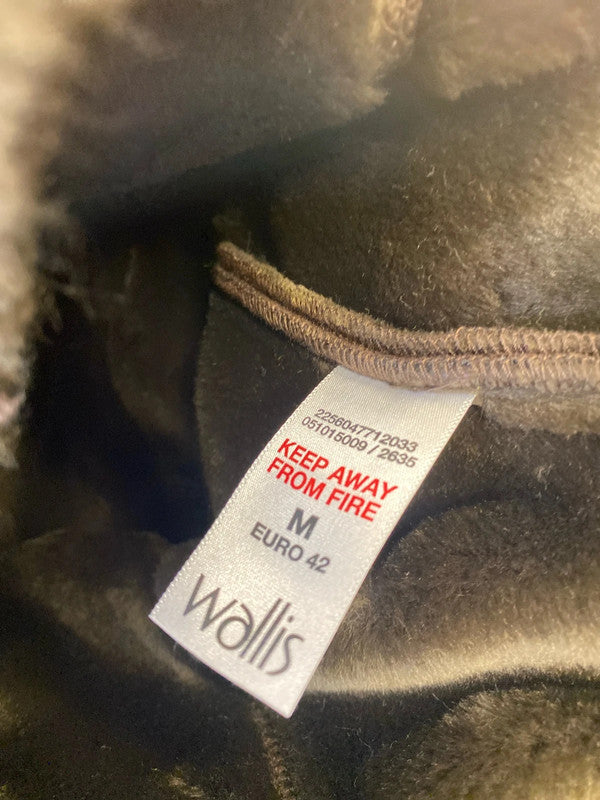 Fabulous Vintage Wallis faux Fur chocolate shearling coat Y2K UkM MW001