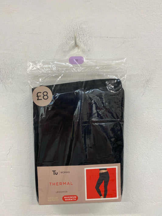 TU Sleek Black Thermal Leggings UK 16 LG004