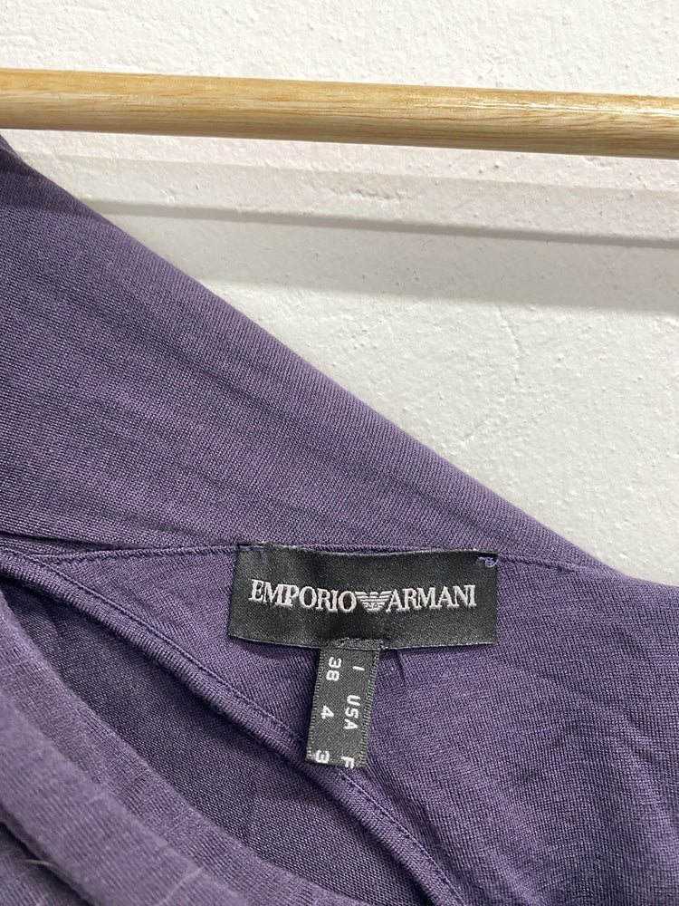 Stunning Emporio Armani Purple Ruched Side Midaxi Dress Evening UK 10 SD002