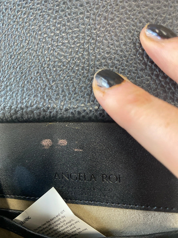 Fabulous Angela Roi black pebbled signature cross body bag RF001