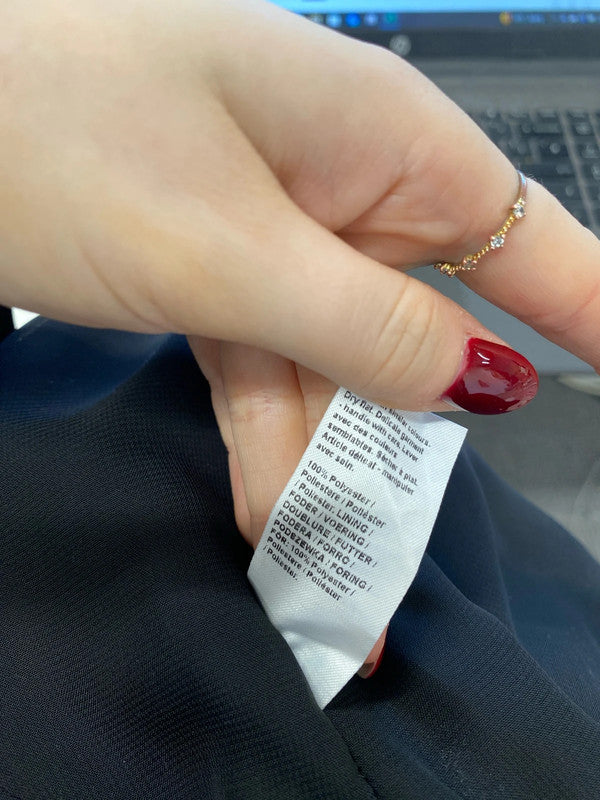 Lovely river island black satin crop top strap UK 12 LN001