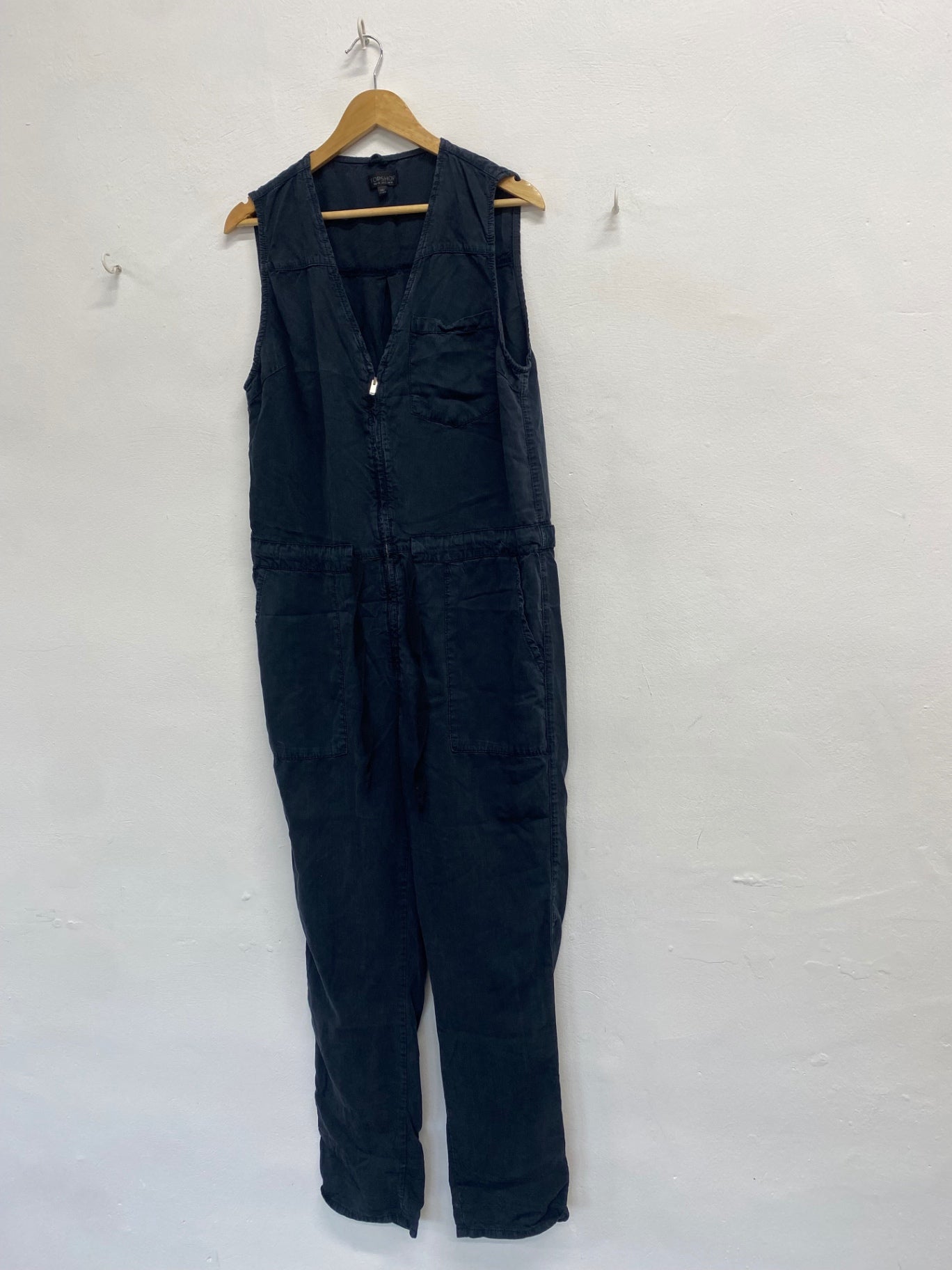 Stunning Topshop Jumpsuit UK 16 Charcoal Grey casual DM561