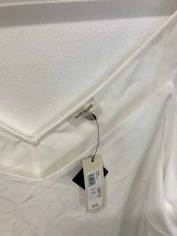 River Island Stylish White Cami Top UK 18 RM002