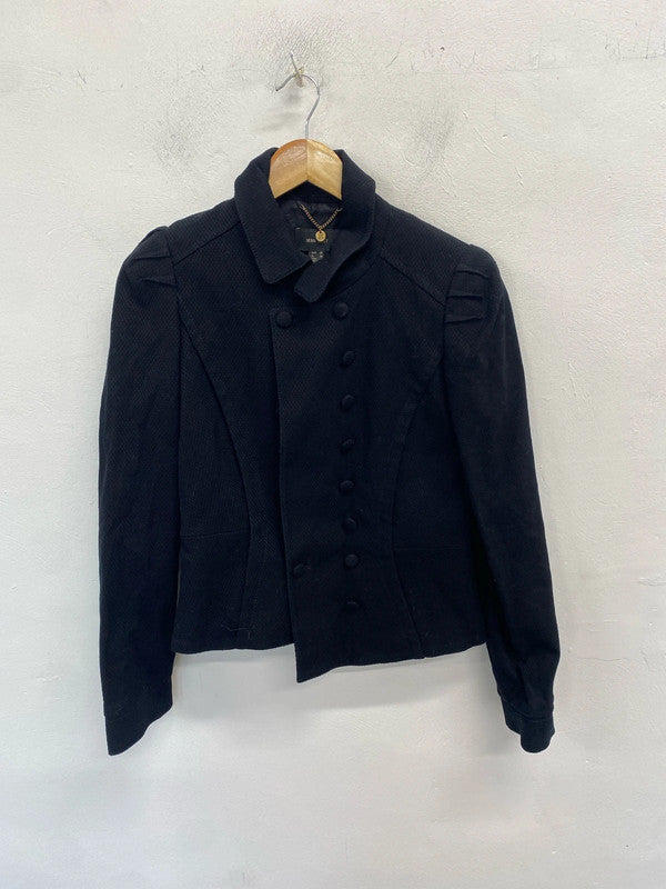 Lovely mango textured black blazer UK 12 KN003