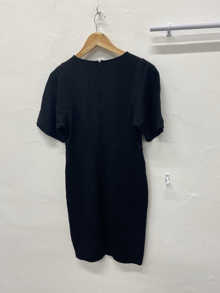 ME+EM TAILORED MIDI DRESS Work Formal Black Dress uk12 AO001