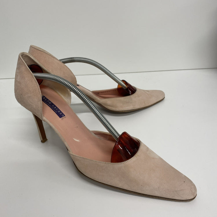 LAUREN Ralph Lauren Stiletto Heels Suede Pale Salmon Pink uk8 CN001