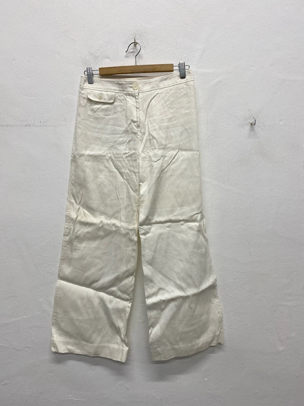 Fabulous Vintage Y2K cream wide leg vintage trousers Uk8 SN002