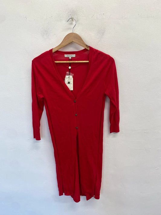 Lovely sandwich red longline cardigan new with tags UK XS CD001