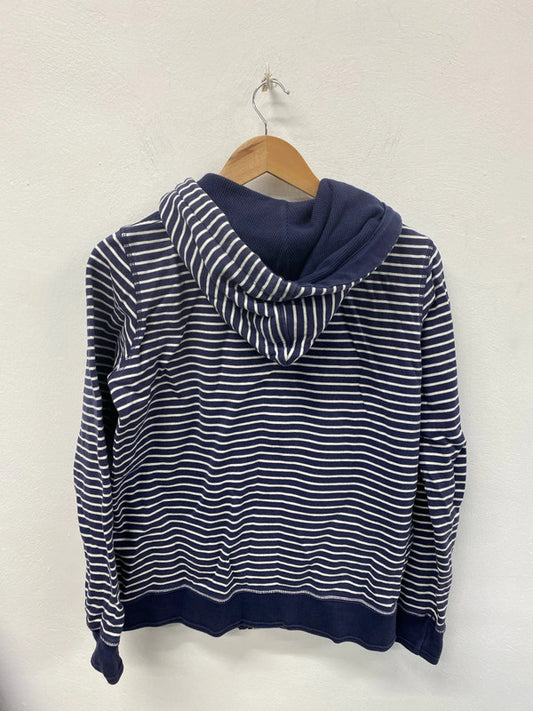 FatFace Nautical Vibes Blue & White Stripe Zip Up Hoodie UK 10 JA002
