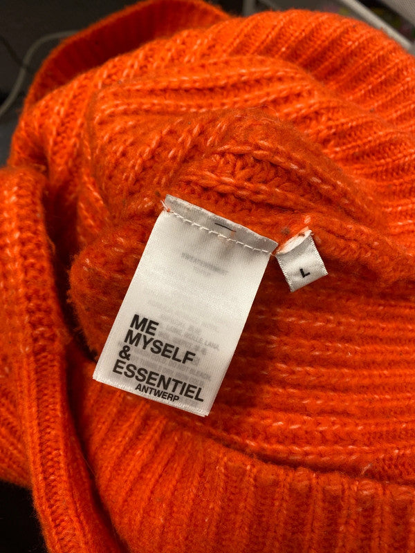 Stunning essentiel antwarp orange high neck knit jumper UK L SS002