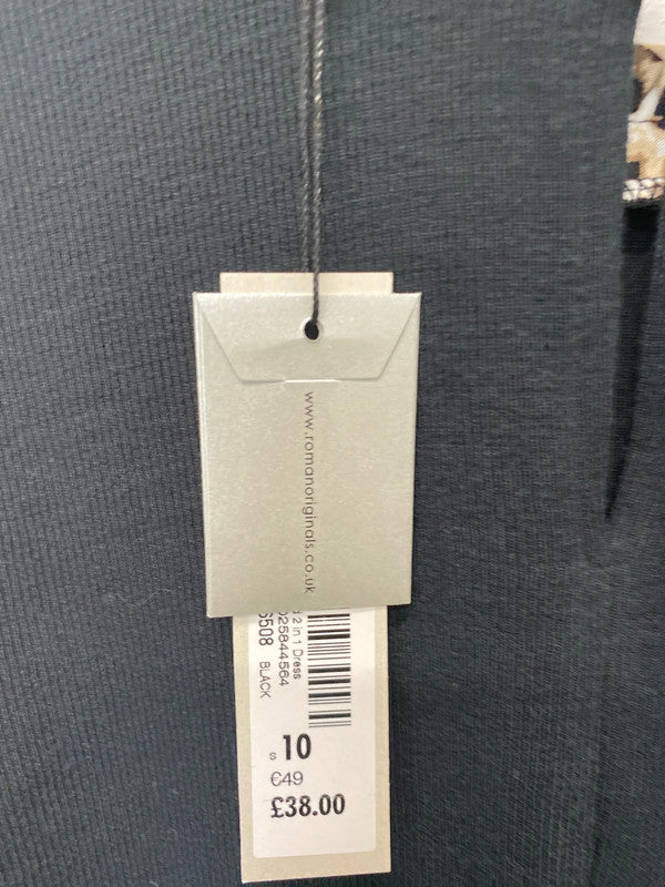 Roman leopard sleeved party dress Uk10 ruffle neck AO001