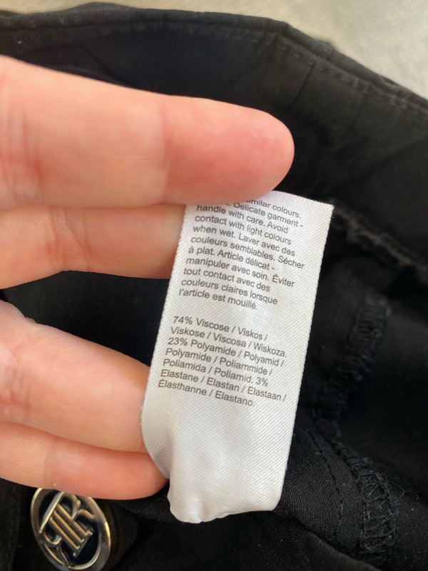 River Island Fabulous Black Flare Leg Trousers UK 10 PJ001