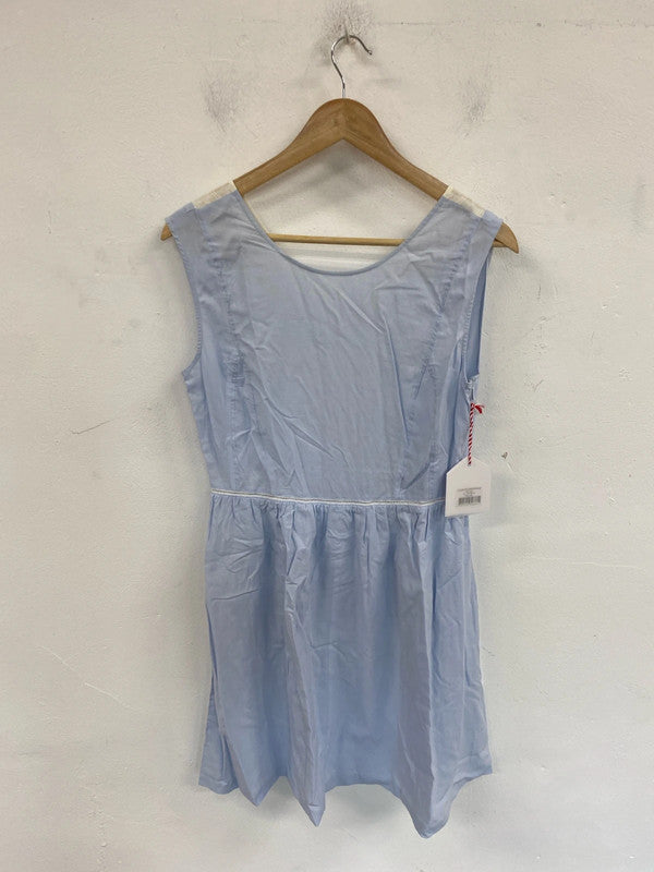 Cuisse De Grenouille Stylish Light Blue Summer Dress UK 10 JB003