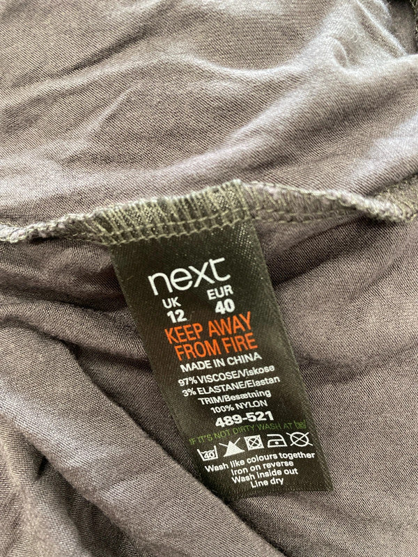 Lovely next grey long sleeve mesh top UK 12 MM005