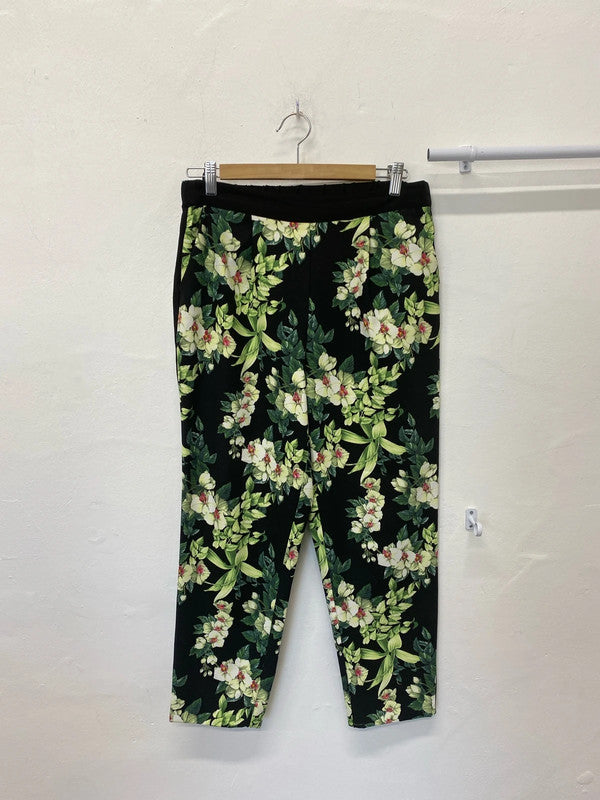 Fabulous Oasis floral trousers cropped summer chic Uk10 GK002